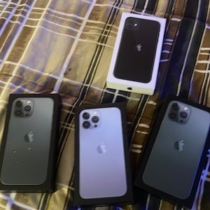 (3) iPhone13 Promax original box Apple sticker included&new Cord,(1)iPhone11 box